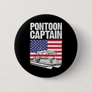 Cooler Pontonboot-Kapitän-Kunst für Männer Frauen Button