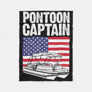 Cooler Pontonboot-Kapitän-Kunst für Männer Frauen Fleecedecke