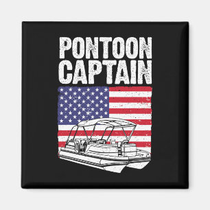 Cooler Pontonboot-Kapitän-Kunst für Männer Frauen Magnet