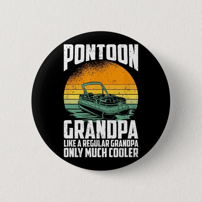 Cooler Pontoon-Opa - Lustiger Pontoon-Kapitän  Button (Vorderseite)