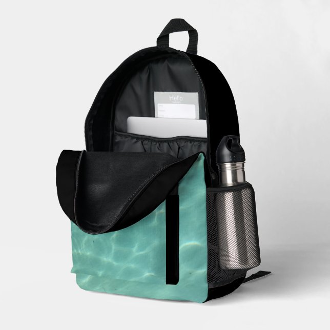 Cooler Pool-Rucksack Bedruckter Rucksack (Rückseitige Ecke links (Offen) )