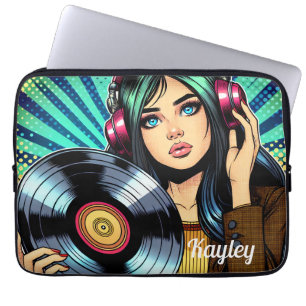 Cooler Pop Art Comic Style Girl Personalisiert Laptopschutzhülle
