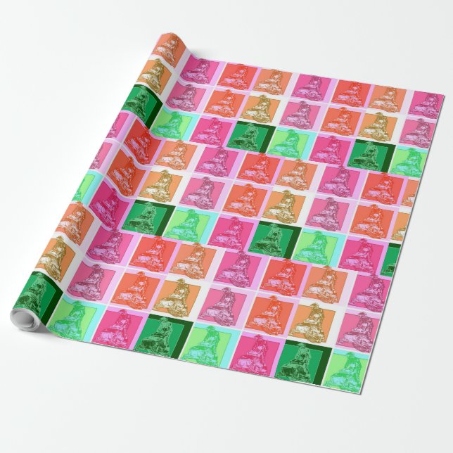 Cooler Pop Art Snowmobiler Geschenkpapier (Ungerollt)