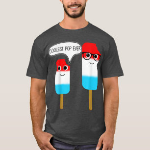 Cooler Pop je Eis Pop Eiscreme Vater Kind T-Shirt