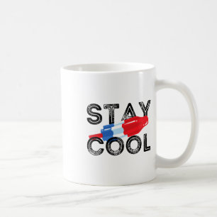 Cooler Pop Rocket Bleibe Rot Weiß und Blau Popsike Kaffeetasse