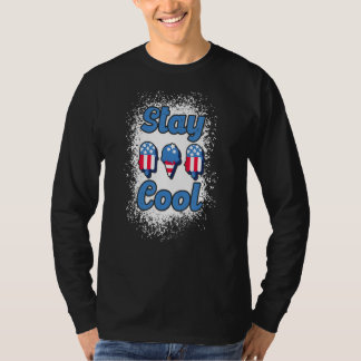 Cooler Pop Rot und Blau gebleicht Popsicl bleibe T-Shirt