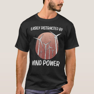 Cooler Power für Damen und Herren Windkraftanlagen T-Shirt