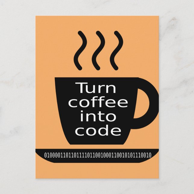 Cooler Programmierer Geek-Kaffeekonsument Postkarte (Vorderseite)