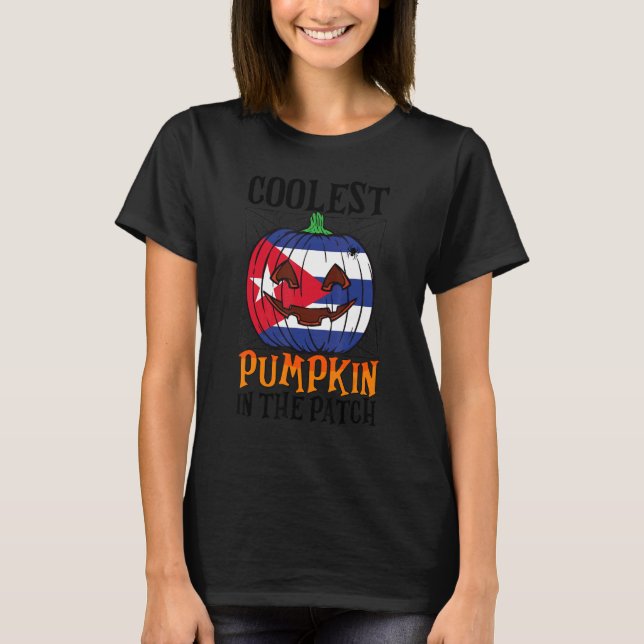 Cooler Pumpkin in the Patch Cuban Flag Jack Ou201 T-Shirt (Vorderseite)