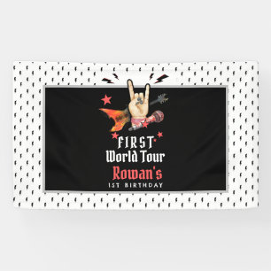 Cooler Punk Rockstar Erster Geburtstag Banner