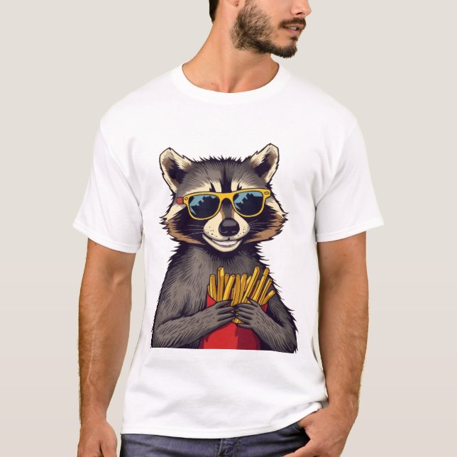 Cooler Raccoon-Genuss T-Shirt (Vorderseite)