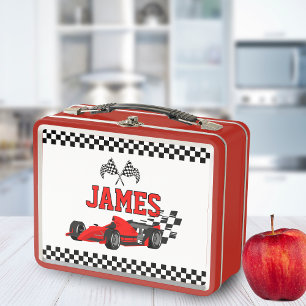 Cooler Race Car Boy Individuelle Name Personalisie Metall Brotdose