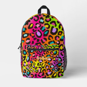 Cooler Rainbow Leopard Print Girl School Backpack Bedruckter Rucksack