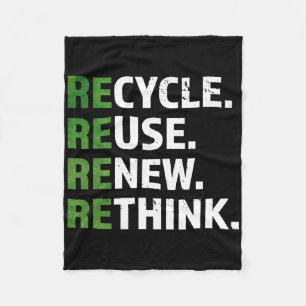 Cooler Recycle Wiederverwendung Neudenken Zitat zu Fleecedecke