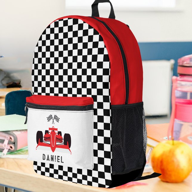 Cooler Red Racing Car Boy Bedruckter Rucksack (Von Creator hochgeladen)