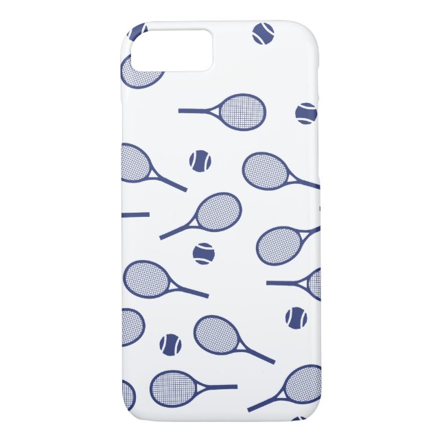 Cooler Red Retro Racquets Pattern Tennisspieler Case-Mate iPhone Hülle (Rückseite)