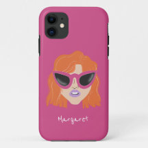 Cooler Redhead mit Brillenrosa-Individuelle Name