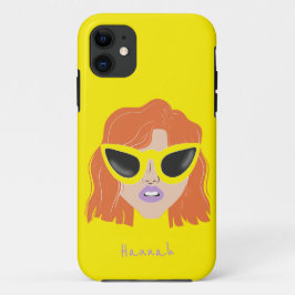 Cooler Redhead mit Gläser Gelber Individuelle Name Case-Mate iPhone Hülle