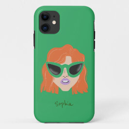 Cooler Redhead mit Glassgrün-Individuelle Name Case-Mate iPhone Hülle