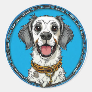 Cooler reinrassiger Hund Runder Aufkleber