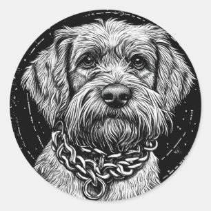 Cooler reinrassiger Hund Runder Aufkleber
