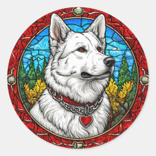 Cooler reinrassiger Hund Runder Aufkleber