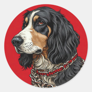 Cooler reinrassiger Hund Runder Aufkleber