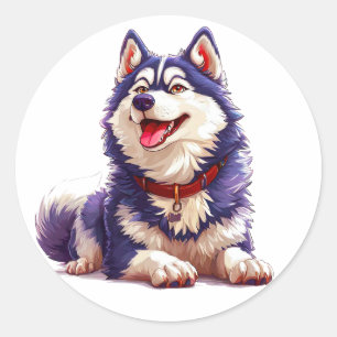 Cooler reinrassiger Hund Runder Aufkleber