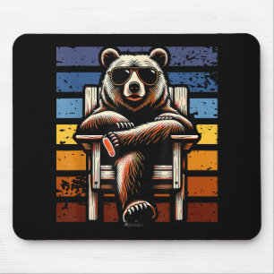 Cooler Retro-Bär in Sonnenbrille 70er 80er 90er Ne Mousepad