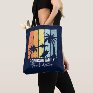 Cooler Retro Beach Urlaub Custom Navy Blue Tasche