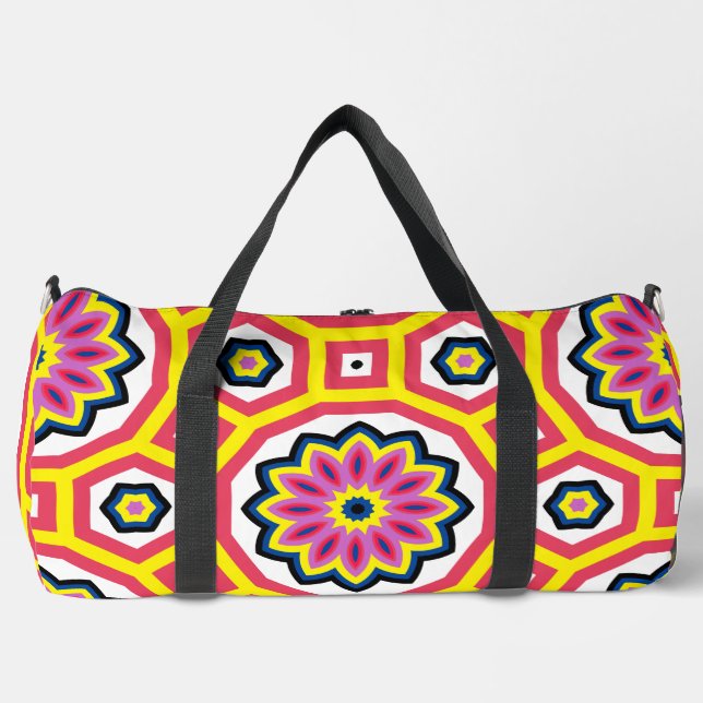 Cooler Retro-Blume-Power Duffle Bag (Vorderseite)