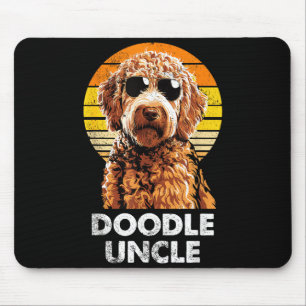 Cooler Retro-Doodle-Onkel Lustiger Vintage-Hundebe Mousepad