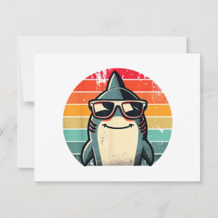 Cooler Retro-Hai in Sonnenbrille 70er 80er 90s Fun Save The Date