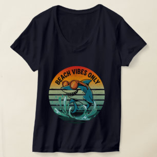 Cooler Retro-Hai mit Sonnenbrille - Beach Vibes nu T-Shirt