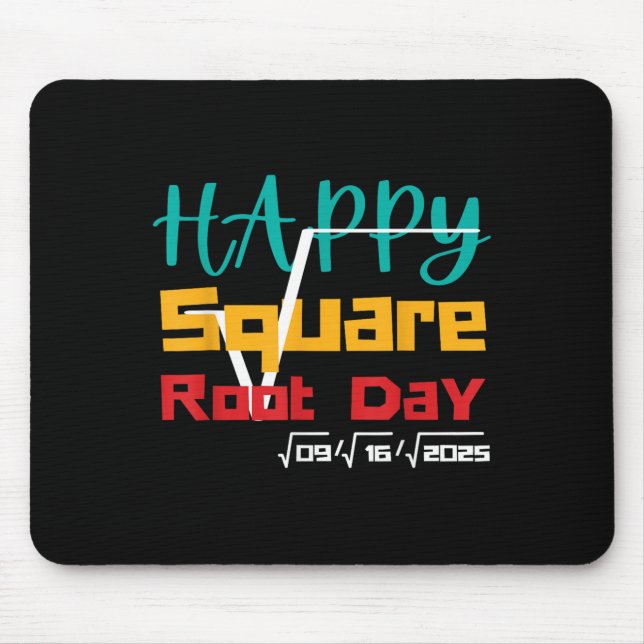 Cooler Retro Happy Square Root Day Number Joke Mousepad (Vorne)