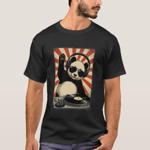 Cooler Retro-Panda-DJ Lustige Pandas Musik Männer T-Shirt