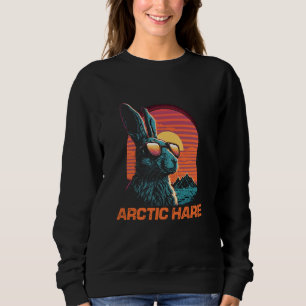 Cooler Retro Sonnenbrille Arktischer Hase Sweatshirt