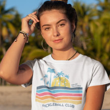 Cooler Retro-Streifen für  Pickleball-Sunset-Text