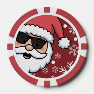 Cooler Retro-Weihnachtsmann-Auflaufplatte Pokerchips