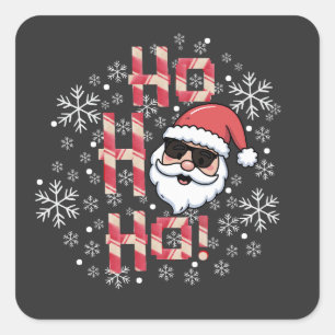 Cooler Retro-Weihnachtsmann-Auflaufplatte Quadratischer Aufkleber