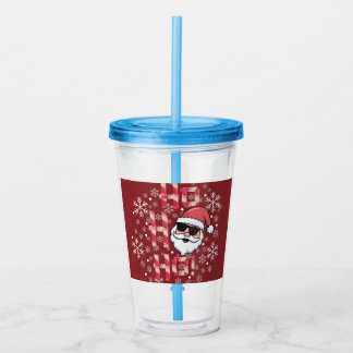 Cooler Retro-Weihnachtsmann Weihnachten Rotes Band Acryltrinkbecher