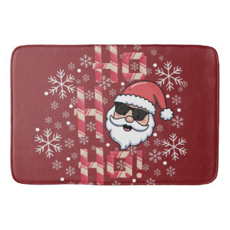 Cooler Retro-Weihnachtsmann-Weihnachtsstern-Schmuc Badematte