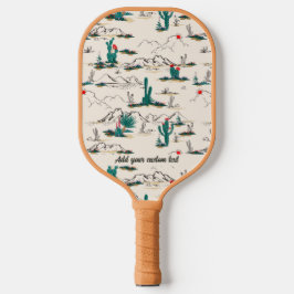 Cooler Retro-Wüstenbergkaktus Pickleball Schläger