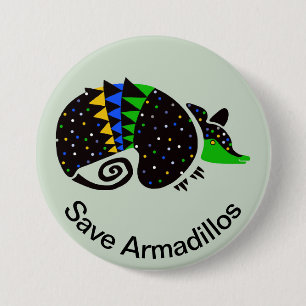 Cooler Rett ARMADILLOS - Gefährdete Tiergrafik Button