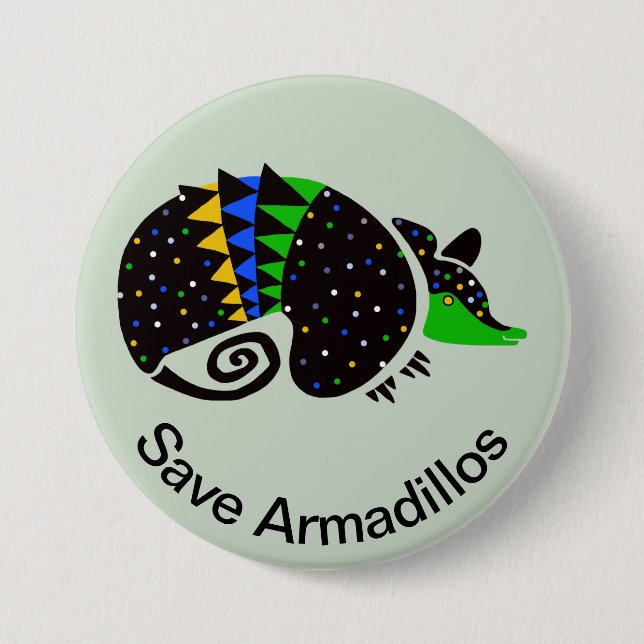 Cooler Rett ARMADILLOS - Gefährdete Tiergrafik Button (Vorderseite)