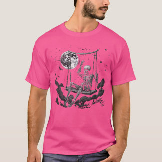 Cooler Rock auf Skelett Moon Cooler Felsen Emo Pun T-Shirt