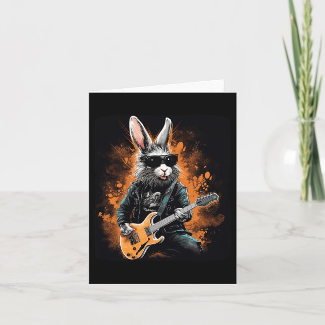 Cooler Rocker für Ostern und Gitarristen mit E Karte (Vorderseite)