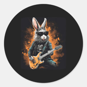 Cooler Rocker für Ostern und Gitarristen mit E Runder Aufkleber