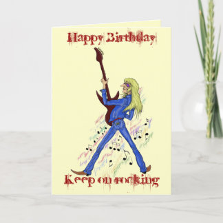 Cooler Rockgitarrist Happy Birthday Card Design Karte