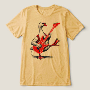 Cooler Rockstar-Gans spielt rote E-Gitarre Tri-Blend Shirt